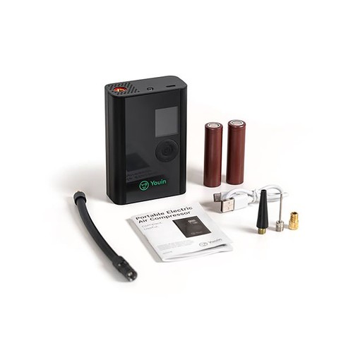 Inflador eléctrico portátil YOUIN, pantalla LCD, batería recargable, 150 Psi, luz led para bicicletas y patinetes.