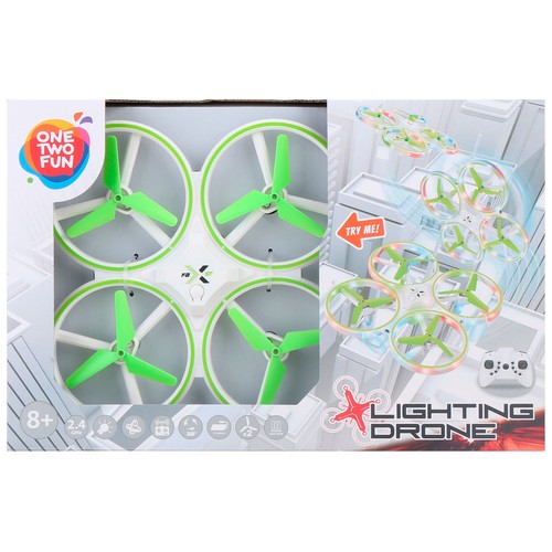 Drones radiocontrol con luces, modelos surtidos ONE, TWO FUN
