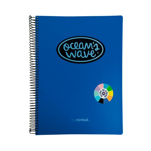 Cuaderno A5 tapa PP 150 hojas 80 gr 5x5 color azul. OCEAN´S WAVE