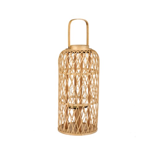 Lámpara solar de bambú, altura 47 cm, GARDENSTAR.