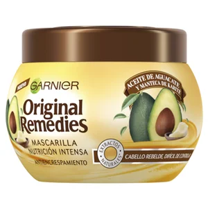 ORIGINAL REMEDIES Mascarilla capilar antiencrespamiento con aceite de aguacate y manteca de karité para cabello rebelde ORIGINAL REMEDIES de Garnier 300 ml.