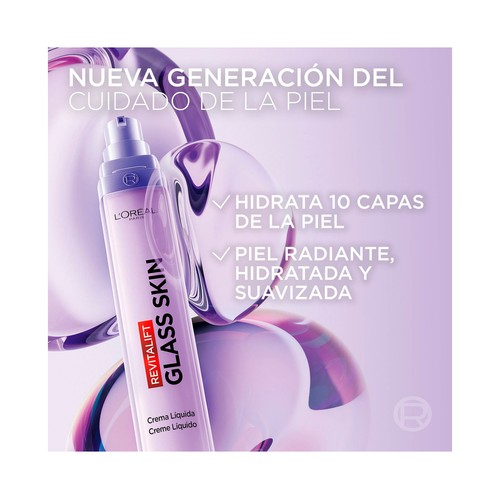 L´ORÉAL PARIS Revitalift glass skin Crema facial líquida con acción hidratante y suavizante 50 ml.
