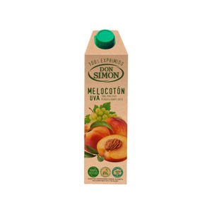 DON SIMON Zumo exprimido de melocotón y uva brick de 1 l.