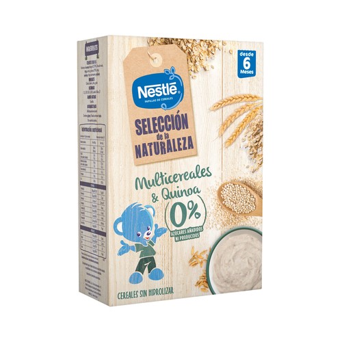 Papilla multicereales (avena, maíz, trigo, arroz, centeno y cebada) con quinoa, a partir de 6 meses NESTLÉ Selección de la naturaleza 270 g.