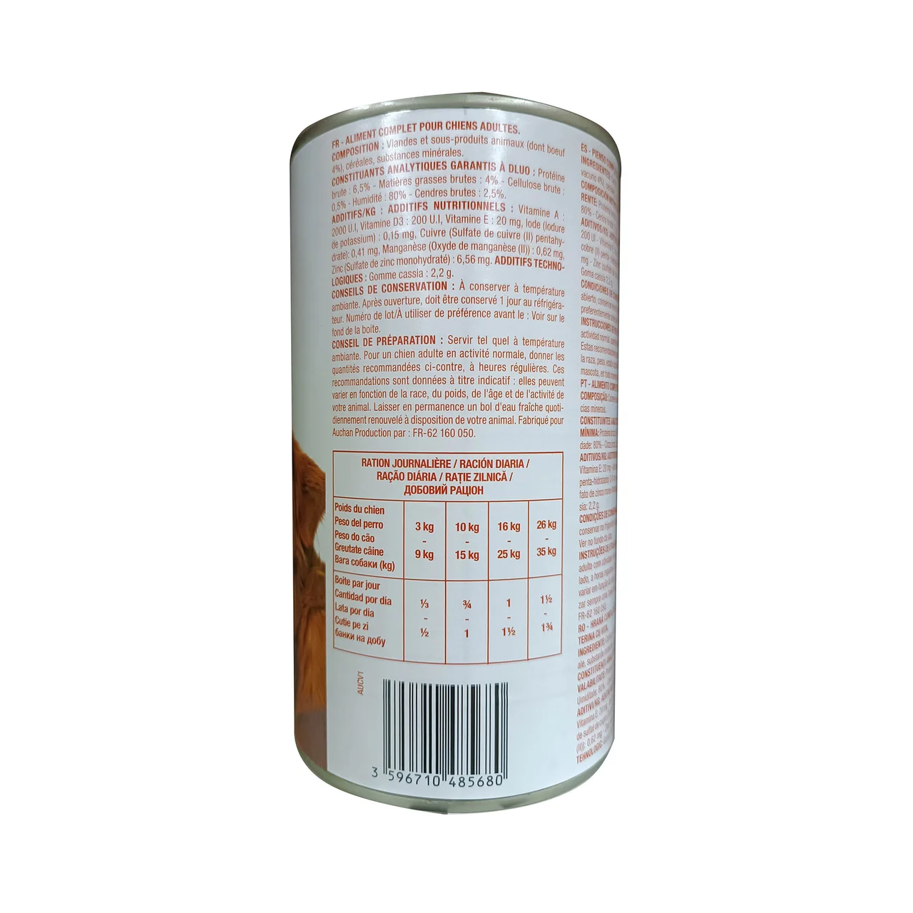 PRODUCTO ECONÓMICO ALCAMPO Alimento para perros de paté de buey 1200 g.