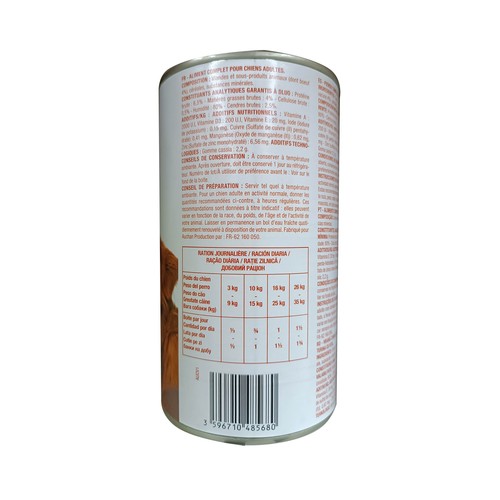 PRODUCTO ECONÓMICO ALCAMPO Alimento para perros de paté de buey 1200 g.