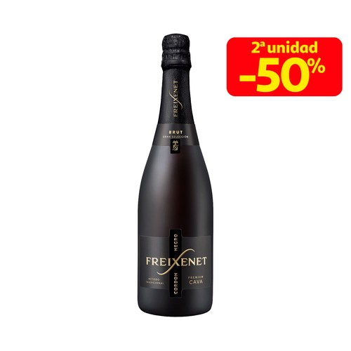 Cava brut elaborado siguiendo el método tradicional FREIXENET Cordón negro Gran selección botella de 75 cl.