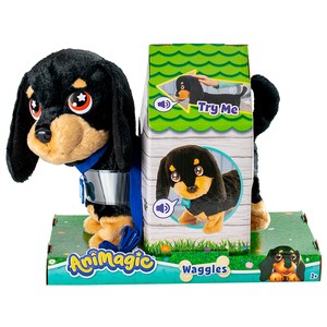 Imagen de Peluche Mascota interactiva con correa Waggles, mi Perrito Salchicha +2 Años BIZAK