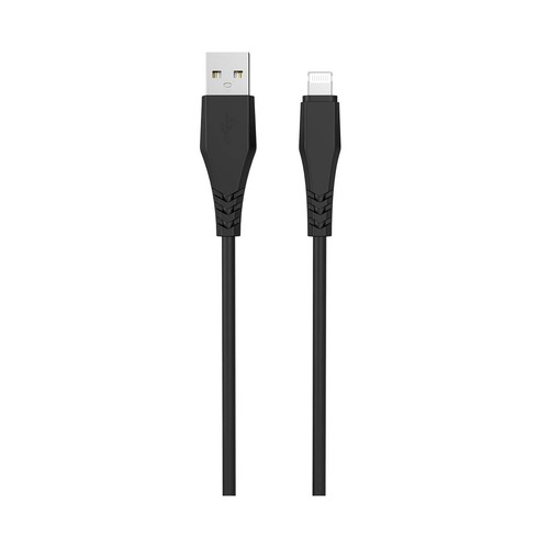 Cable USB A a USB lightning QILIVE 600184377, longitud 1,2 metros, color negro.