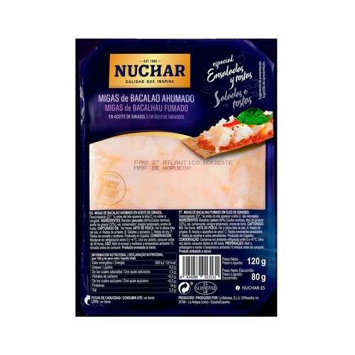 NUCHAR Migas de Bacalao ahumado 120g