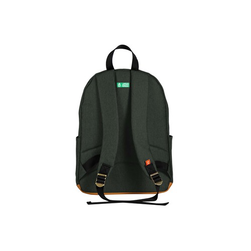 Mochila juvenil color verde fabricada a partir de botellas recicladas, 30x40x14cm, YOUNGS ATTITUDE ALCAMPO. 