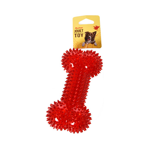 PRODUCTO ALCAMPO Juguete para perro con forma de hueso blando de 16 cm, con espinas.