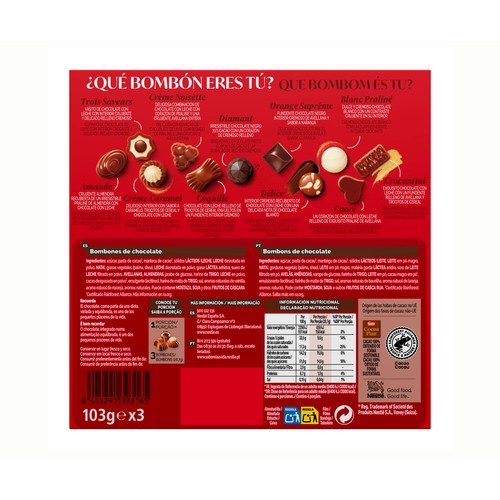 NESTLÉ Bombón caja roja 2 x 103 gr + 1 gratis