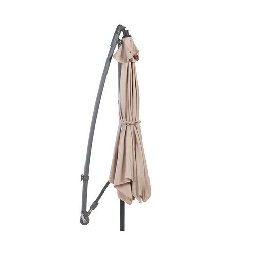 Sombrilla de jardín 3 metros con sistema de apertura con manivela, color beige, GARDEN STAR ALCAMPO.