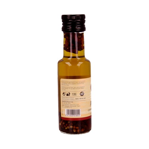FERRER Aceite picante condimentado con especias botella de 166 ml.