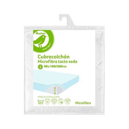 Cubrecolchón de microfibra tacto suave, cama de 150cm., PRODUCTO ECONÓMICO ALCAMPO.