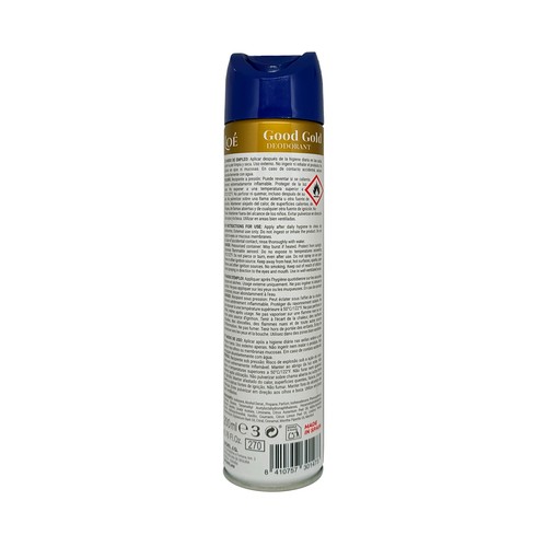 LOÉ Good gold Desodorante en spray para mujer con protección antitranspirante 200 ml.