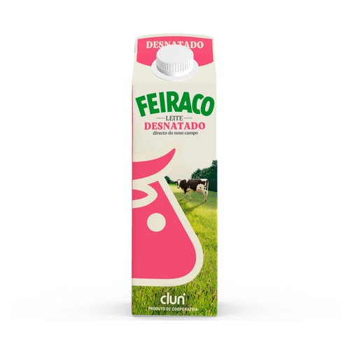 FEIRACO Leche de vaca desnatada de origen 100% gallega 1l.