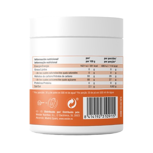 WEIDER Bebida isotònica naranja 420 g.