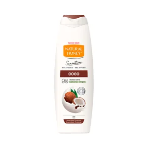 NATURAL HONEY Sensations Gel de baño o ducha hidratante, con aceite de coco 650 ml.