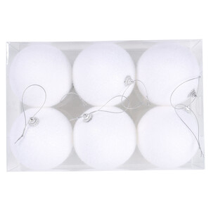 Imagen de Set de 6 bolas nieve 8cm ACTUEL, en caja transparente.