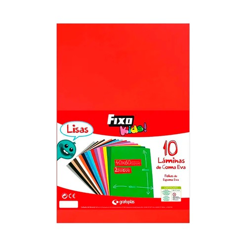 Hoja goma EVA 40x60cm, color rojo. GRAFOPLAS