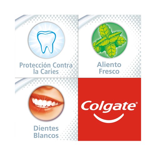 COLGATE Pasta de dientes blanqueadora, sabor menta fresca 75 ml.