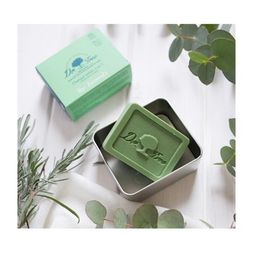 DR. TREE Champú y acondicionador de uso frecuente en pastilla, con acción hidratante DR. TREE 75 g.