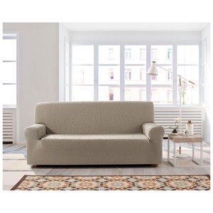 Imagen de Funda elástica para sofá de 2 plazas, color taupe, ZEBRA.