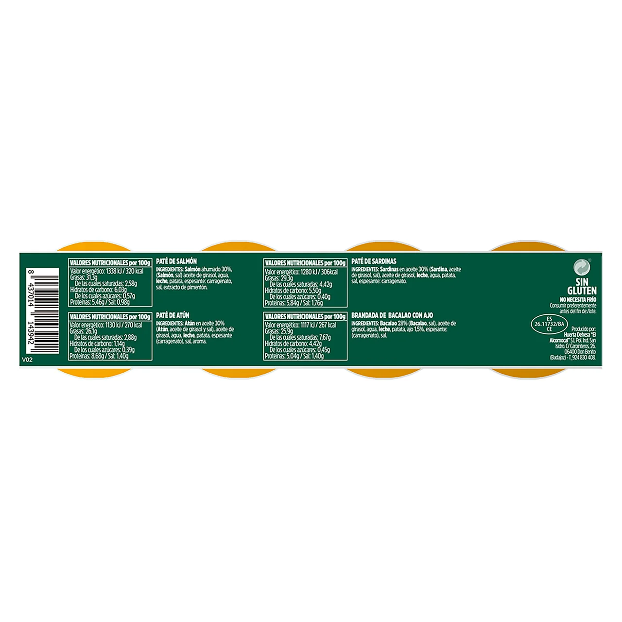 Paté surtido lata 25 gr pack de 4 ud.