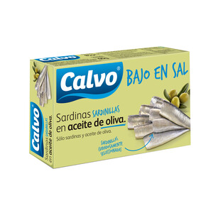 Imagen de CALVO Sardinillas en aceite de oliva con contenido reducido en sal 60 g.