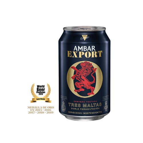 AMBAR EXPORT  Cerveza tostada lata de 33 cl.