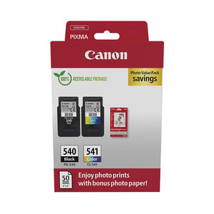 Imagen de Cartucho de tinta CANON P2 Pixma PG-540 + CL-541 Multipack/ Negro/ Tricolor + Papel Fotográfico.