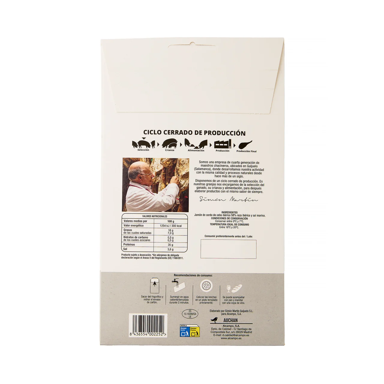 ALCAMPO CULTIVAMOS LO BUENO  Jamón de cebo ibérico (50% raza ibérica)  80 g.