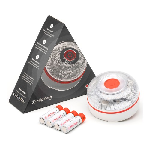 Baliza de emergencia V16 HELP FLASH IoT V16, Geolocalización, activación manual, conectividad Vodafone ( 12 años incl.).