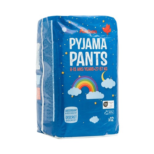 PRODUCTO ALCAMPO Pañales de noche talla 8 unisex (27-57 kg) 12 ud