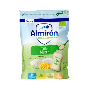ALMIRÓN Papilla de cereales ecológicos (arroz, maiz y tapioca), sin gluten, a partir de 4 meses ALMIRÓN Cereales ecológicos 200 g.