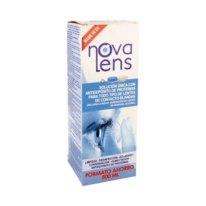 NOVALENS Solución única para todo tipo de lentes de contacto blandas NOVALENS 500 ml.