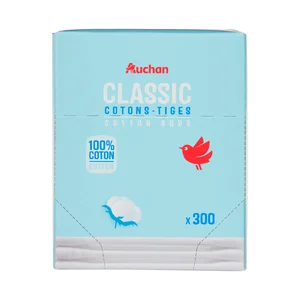 PRODUCTO ALCAMPO Bastoncillos de algodón (100%), con palillos de papel 300 uds.