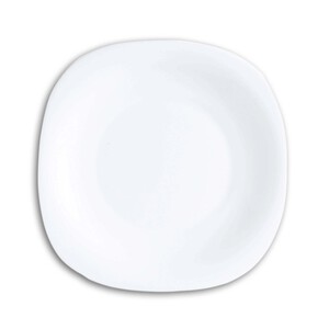 Imagen de Plato llano cuadrado de vidrio color blanco, 26cm., Carine LUMINARC.