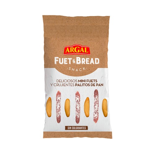 Mii fuets con palitos crujientes de pan ARGAL Fuet & bread 34 g.