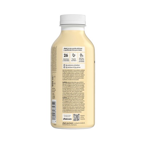 YFOOD Batido sustitutivo vainilla 500 ml.