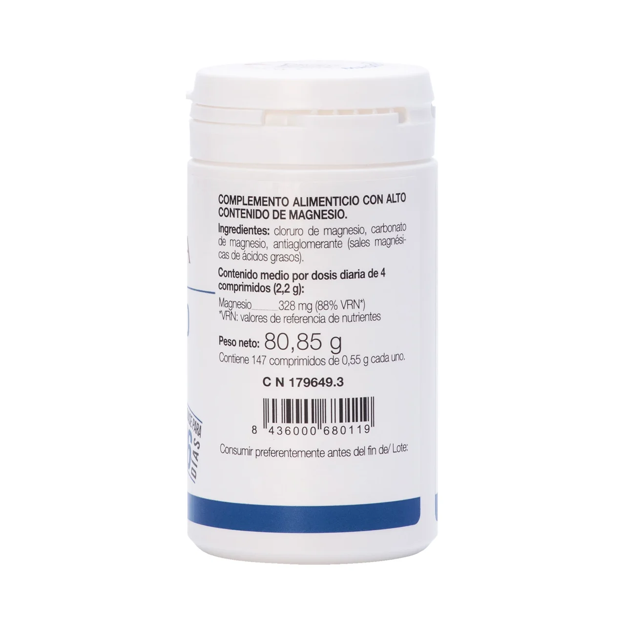Complemento alimenticio en comprimidos a base de magnesio 147 uds.