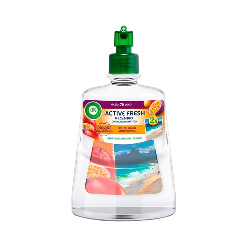 AIR WICK Recambio ambientador automático aroma de Copacabana (fruta de la pasión y mango) 229 ml.