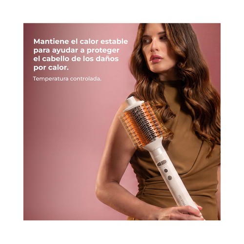 Moldeador CECOTEC 8 en 1 Gyro Champagne,  aire caliente, 8 accesorios, tecnología iónica