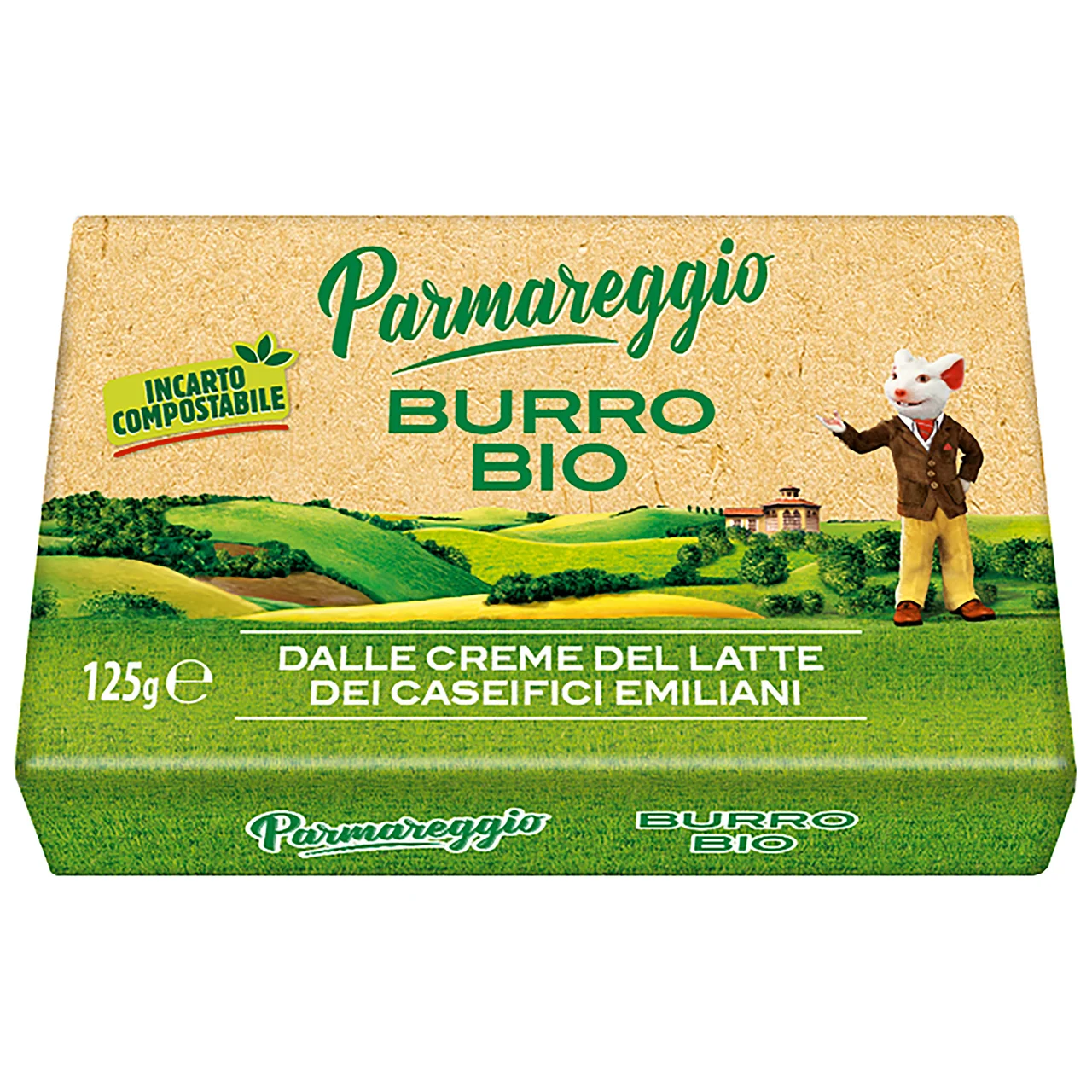 PARMAREGGIO Burro bio Pastilla de mantequilla ecológica 125 g.