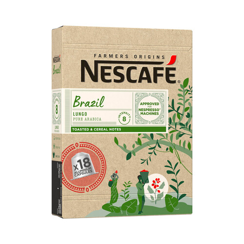 NESCAFÉ Farmers Origins Brazil lungo I8 Café en capsulas, 18 uds.