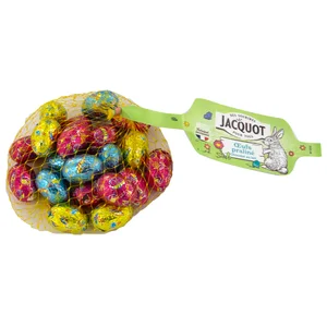 JACQUART Huevitos de chocoalte con leche, rellenos de praliné 148 g.