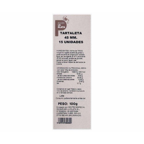 Tartaleta 45 mm 15 uds.100 g.