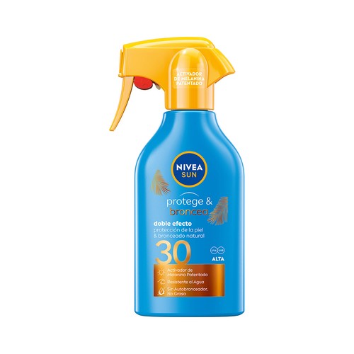 NIVEA Sun Protector solar con activador del bronceado y factor de protección 30 (medio) protege & broncea 270 ml.